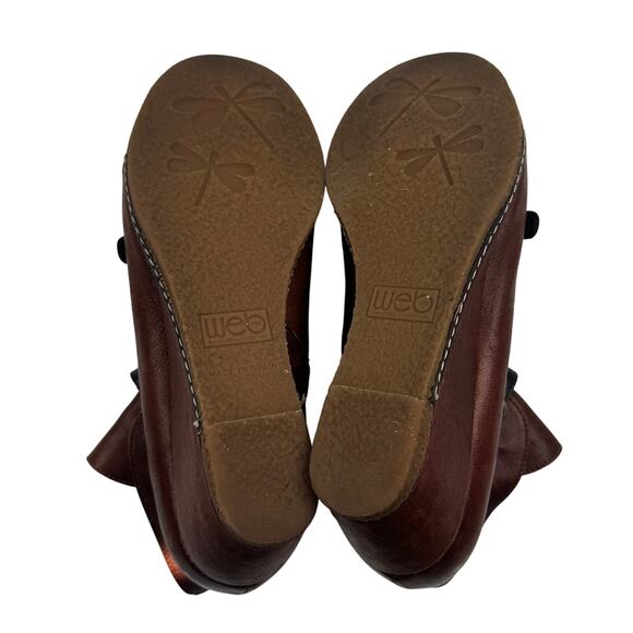 Eric Michael Lena Buttery Soft Brown Leather Buckle Wedge Booties Women's 7.5 - Picture 8 of 9